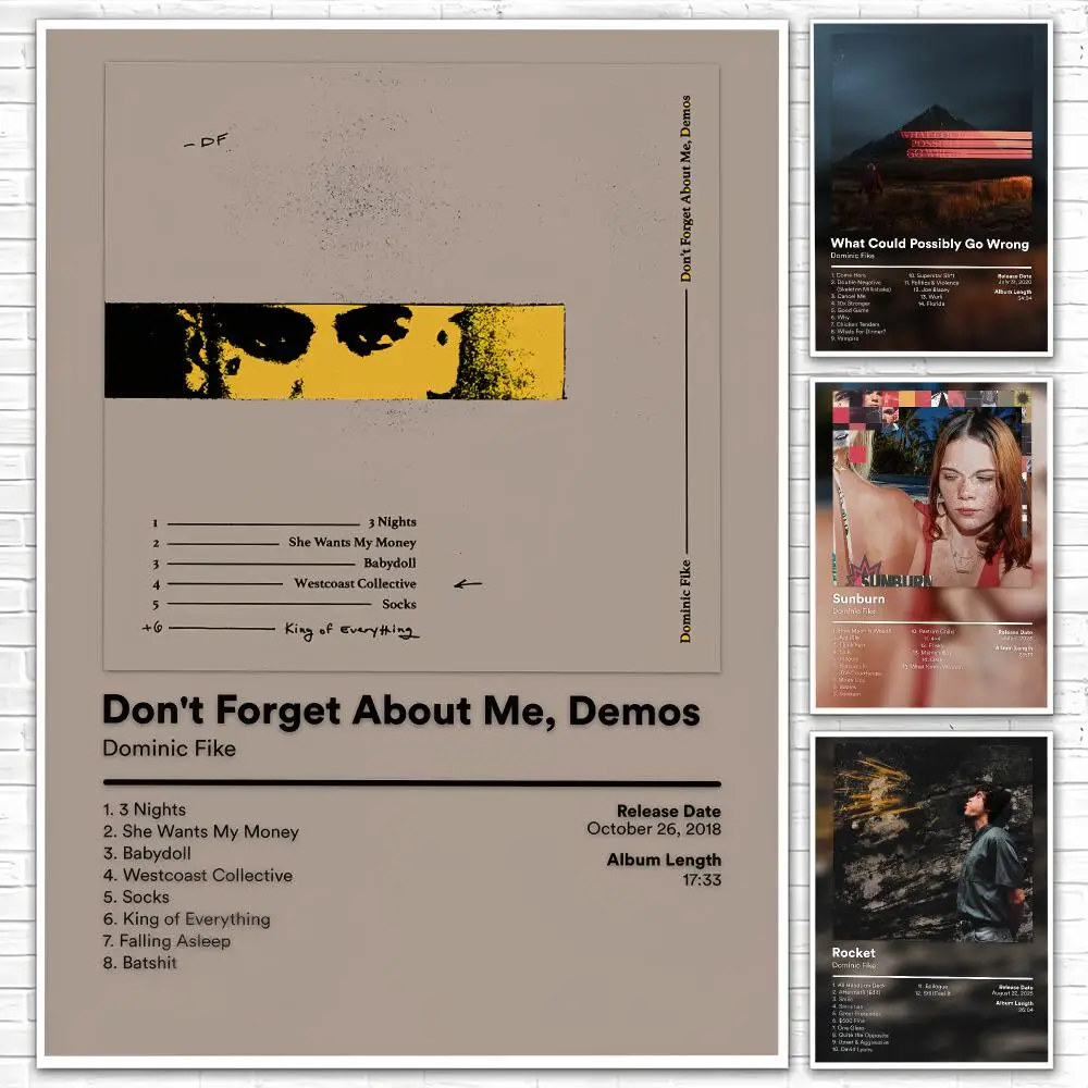 Singer Dominic Fike Album Poster HD Wall Art Aesthetic Home Decor for Living Room Bedroom Café Office Stylish Gift