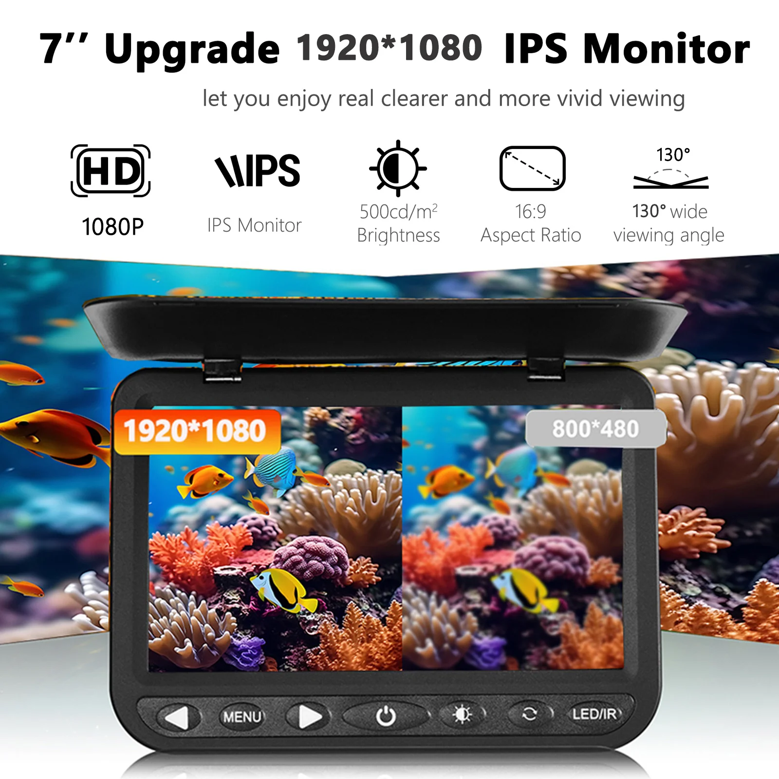 Imagem -04 - Câmera Subaquática para Pesca Gravação Dvr Câmera de Pesca com Bateria 10000mah Fish Finder para Pesca ao ar Livre 1080p