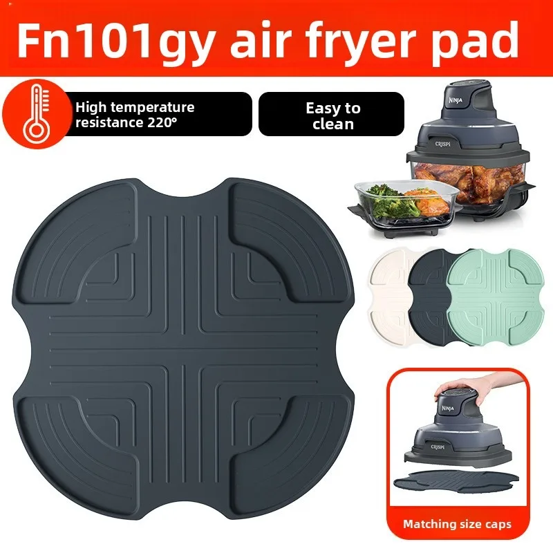 FN101GY Air Fryer Silicone Mat, Heat Resistant 220°C Silicone Lid Pad, Universal Air Fryer Accessory for Hot Dish Placement, Scr