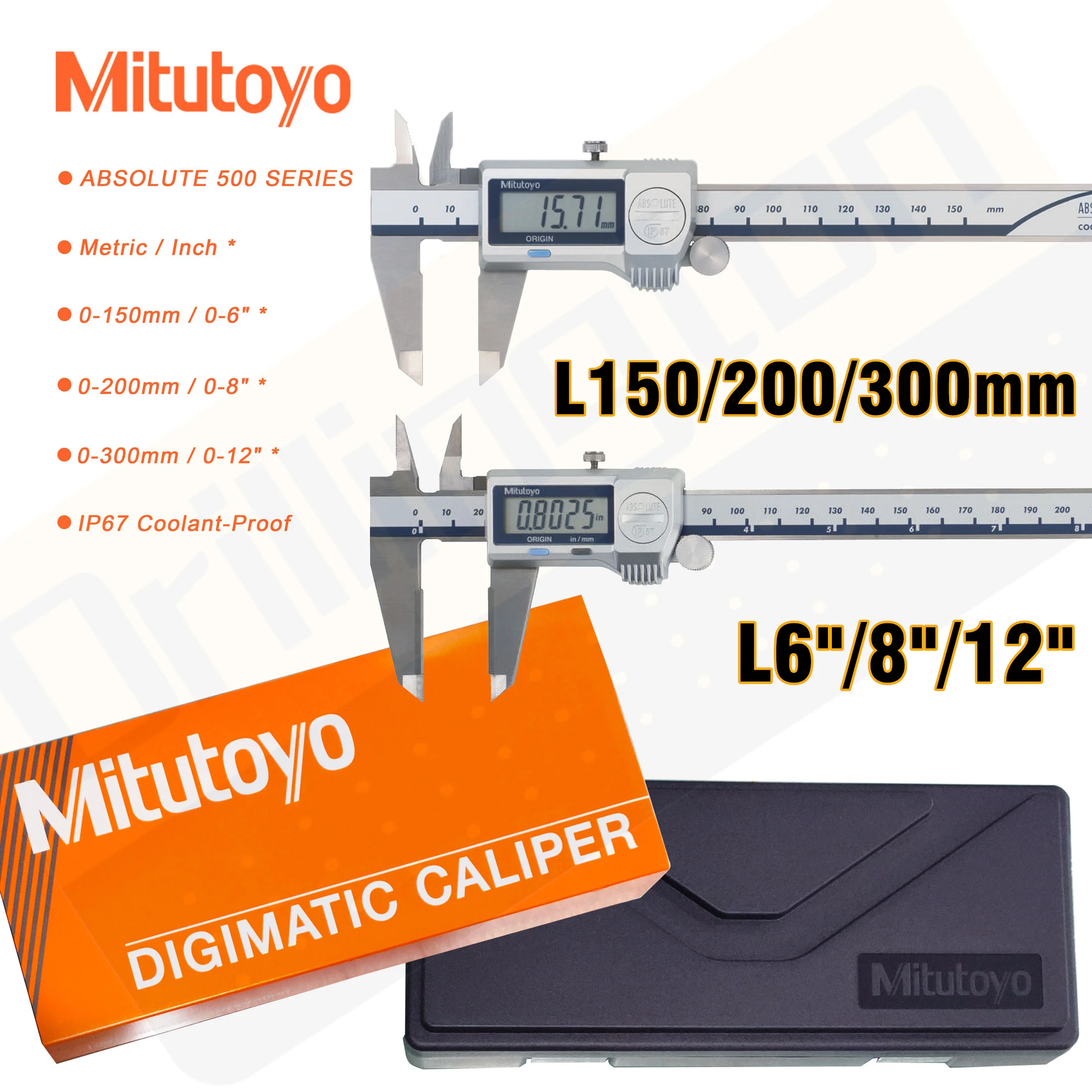 Mitutoyo misuratore di profondità a corsoio 527-205, gamma 0-1000mm, metrica, graduazione 0.05mm, precisione +/-0.15mm, tipo calibro