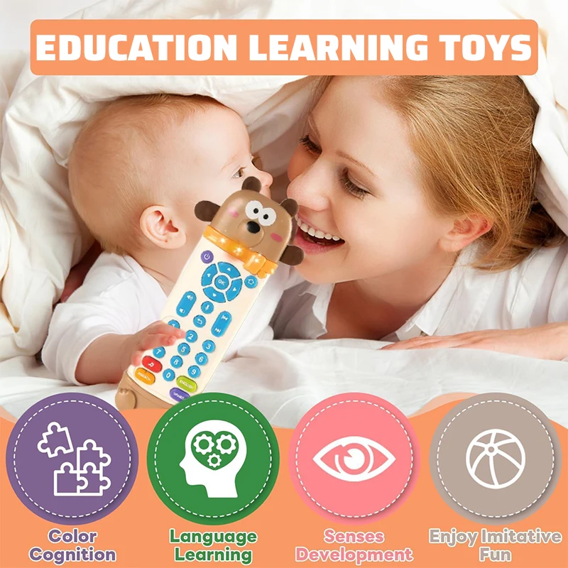 Baby Simulation TV Remote Control With Light Early Education Music Toy For 6M+ Infant Sensory Interactive Game Toddler Gifts