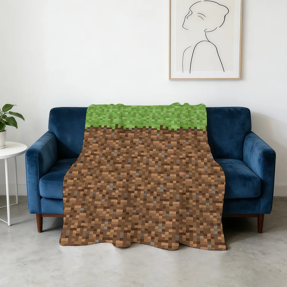Soil Brick Ore TNT Wood Game Blanket Flannel Warm Soft Throw Blanket For Room Sofa Childish Birthday Gifts