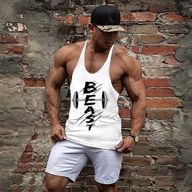Beast & Barbell - Centric Fierce Men's Stringer Vest - Y - Back Breathable Quick - Dry Gym Clothing for Bodybuilding Sessions