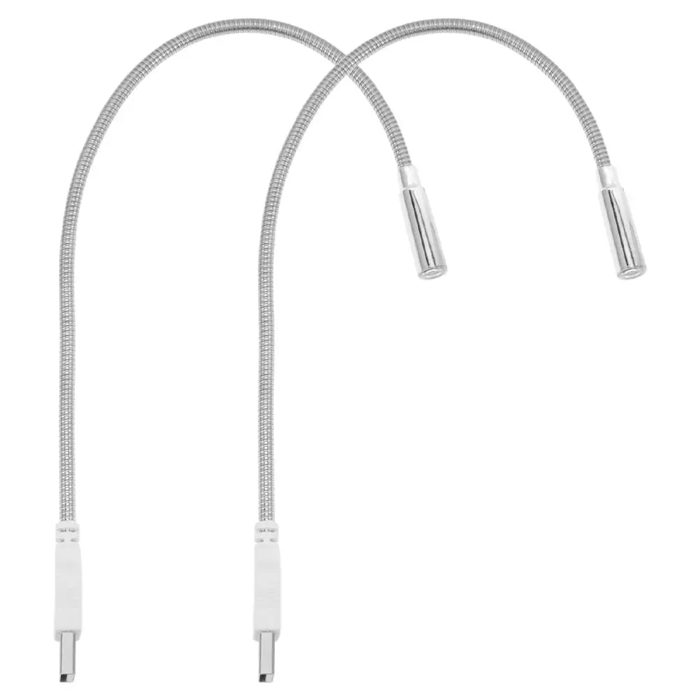 

2 Pcs Keyboard Light USB Desk Eyefriendly LED Flexible Gooseneck Lamp Aluminum Alloy Night Reading Portable Soft Metal