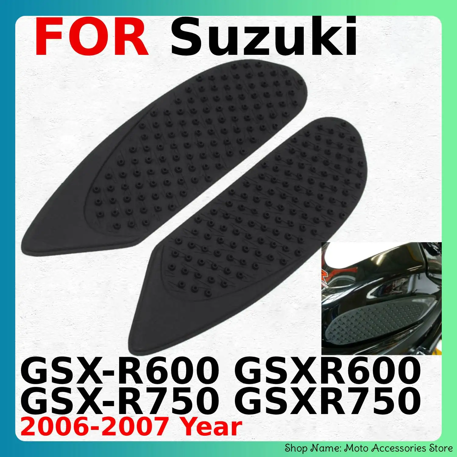 

Motorcycle Side Fuel Tank Non-slip Pad Rubber Stickers Fit For Suzuki GSX-R600 GSXR600 / GSX-R750 GSXR750 2006-2007 Years