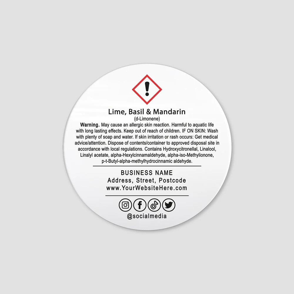 24pcs -40mm Custom Candle Warning Safety Labels Stickers Candle Making Safety Label Business Candle Warning Label