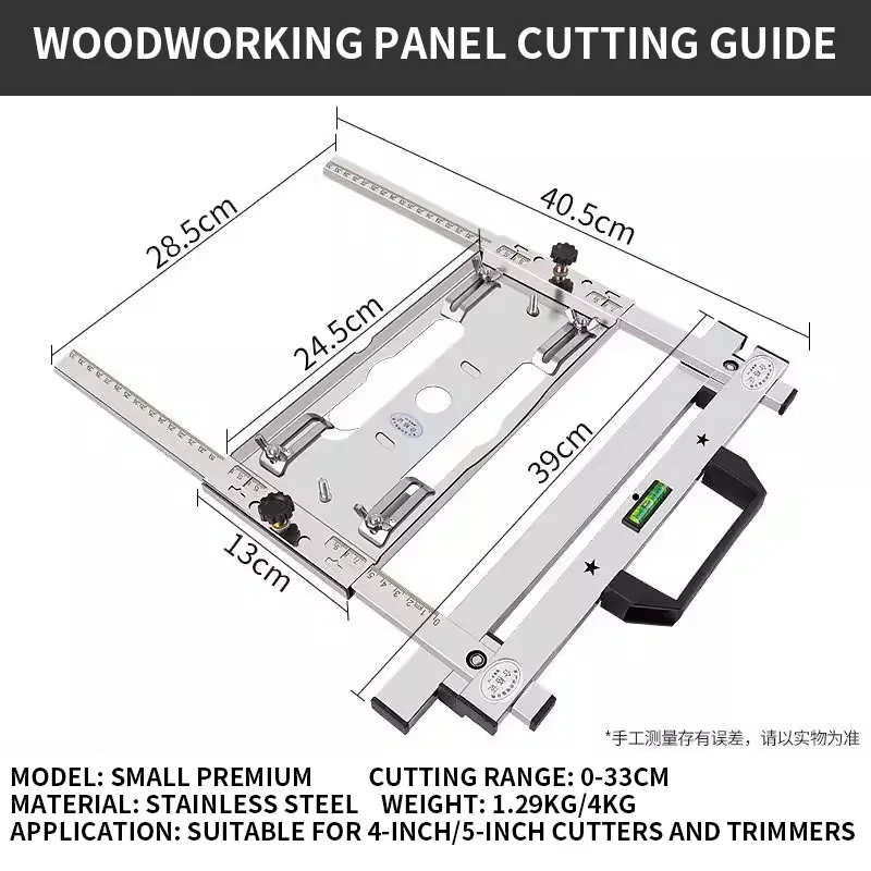Adjustable Edge Cutting Saw Jig Circular Saw Guide Rail Woodworking Positioning Frame Locator Suitable for 4-5 inch cutters