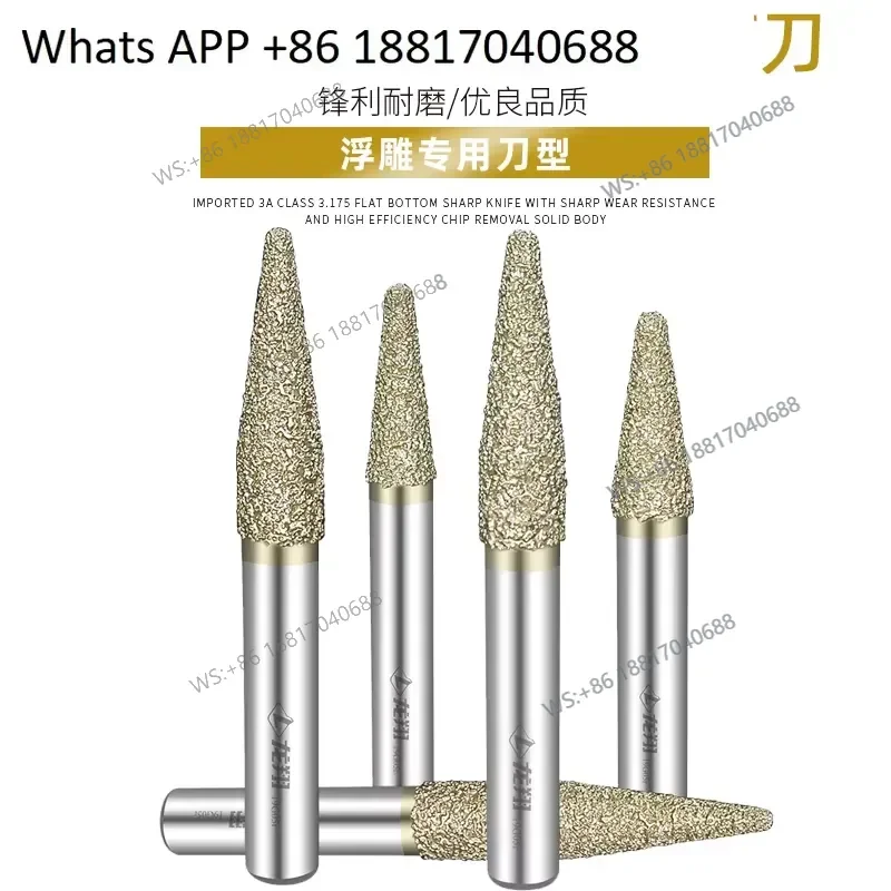 1PC for Stone Carving Knife Metallurgical Diamond Taper Ball Numerical Control Engraving Machine Tool