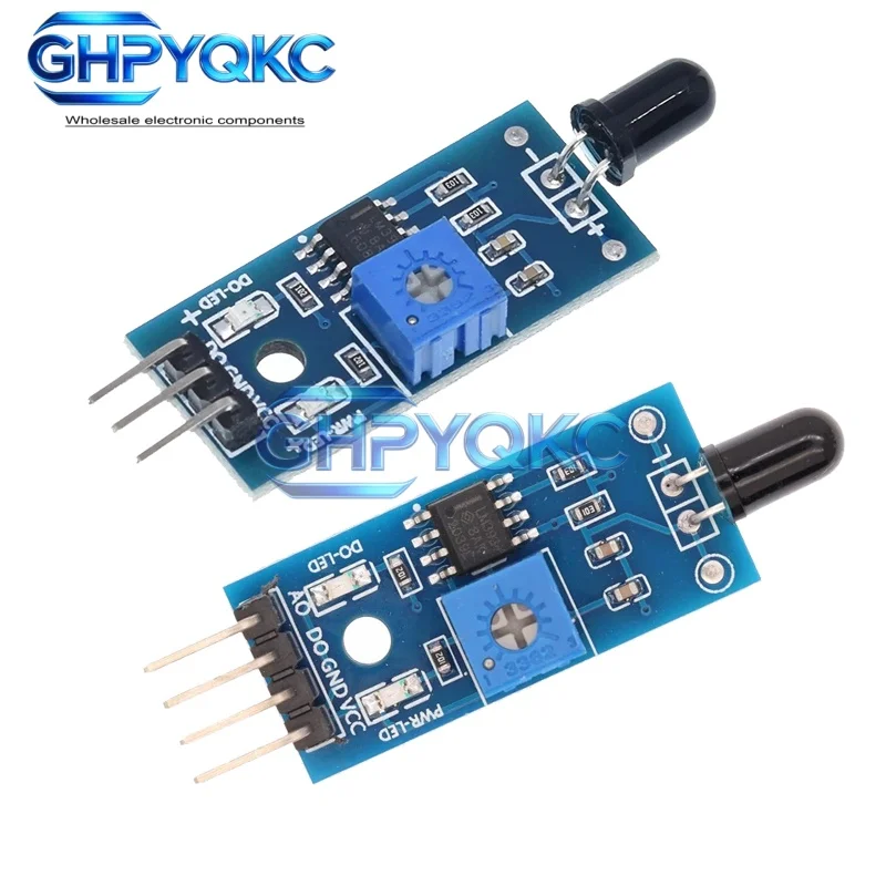 GHPYQKC IR Infrared 3 Wire 4 Wire Flame Detection Sensor Module IR Flame Sensor Module Detector Smartsense For Arduino