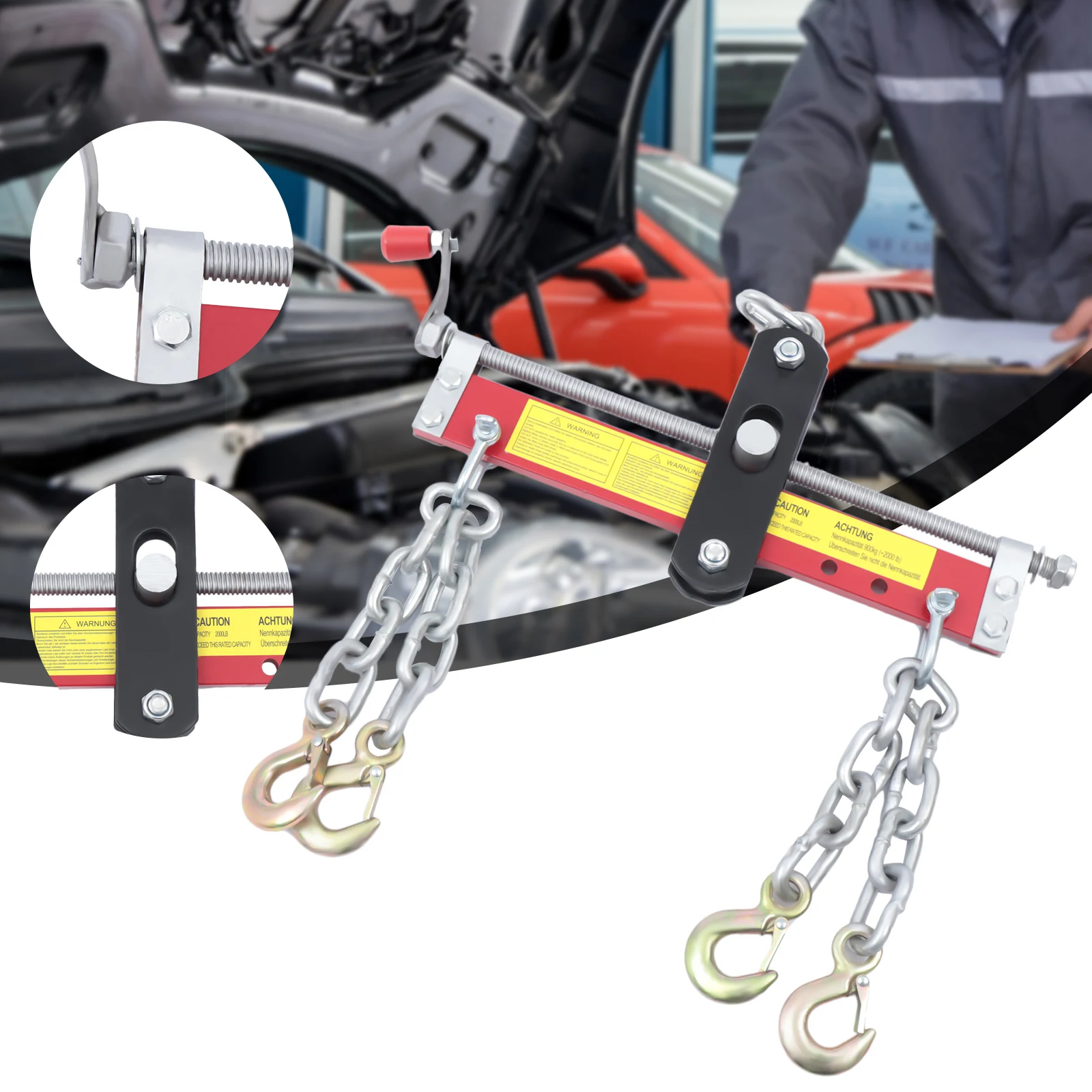 Motor-Ausgleicher mit Einstellbarem Kurbelgriff, 4 Ketten, 900 kg Kapazität für Autowerkstätten zur Motorreparatur – Detail 1