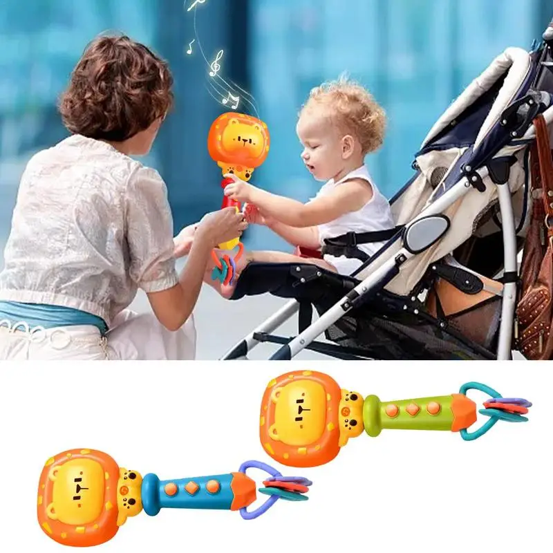 Newborn Rattle Teether Toys Safe Learning Toy Kids Rattle With Music Soft Teether Educational Toy Newborn Gift With LED For Kids