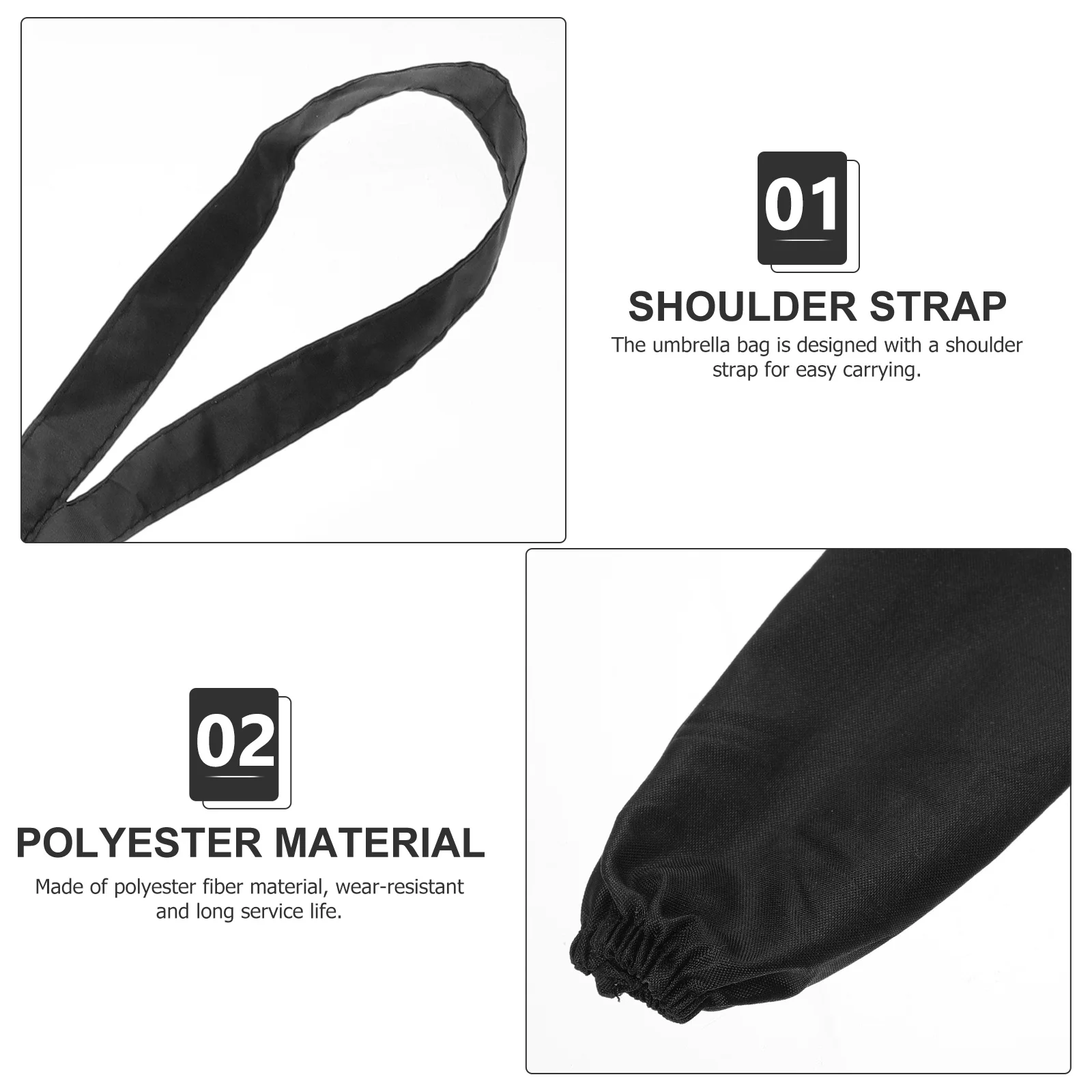 

3Pcs High Quality Umbrella Storage Pouch Strong Polyester Fabric Waterproof Umbrella Protector Sleeve with Adjustable Shoulder