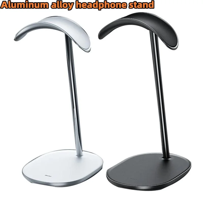 Suporte de fone de ouvido de mesa em forma de u liga de alumínio design inclinado para prateleira de exibição máxima suporte de silicone antiderrapante suporte estável