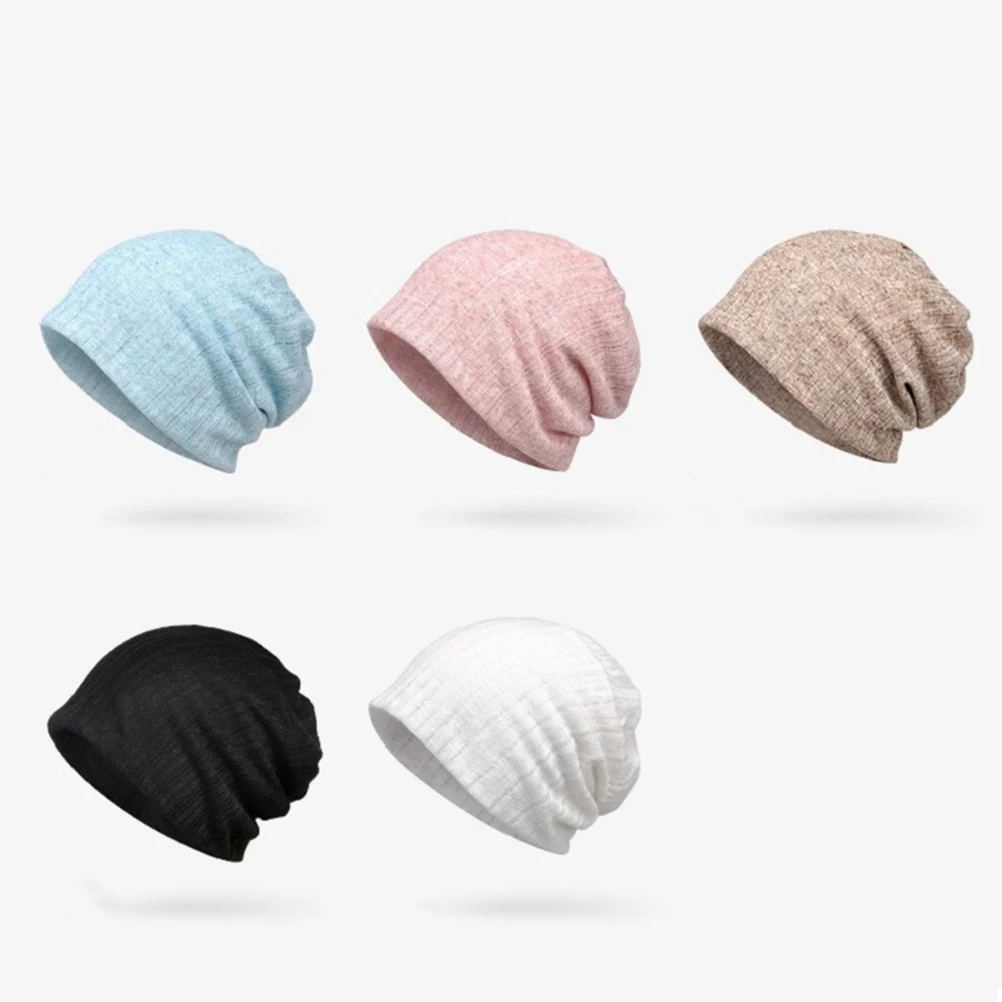 

1pc Cotton Warm Winter Hat Scarf Dual Use Turban Cap Beanie Neck Gaiter For Outdoor Hiking Riding Sleep Lightweight Breathable