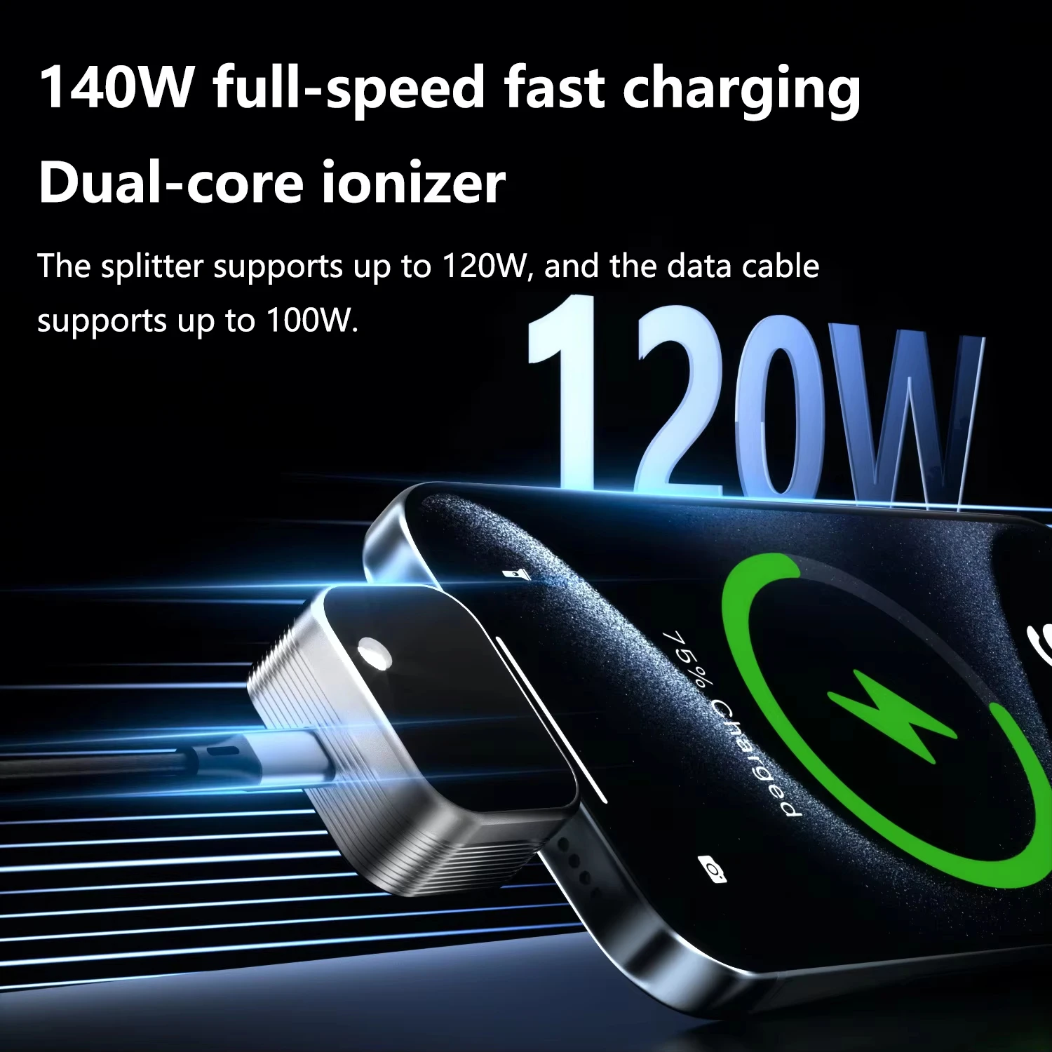 KEBIDUMEI 140W Type C Fully Charged Auto Separator Battery Overcharge Protector Fully Charged Power-Off Auto-Disconnect Adapter
