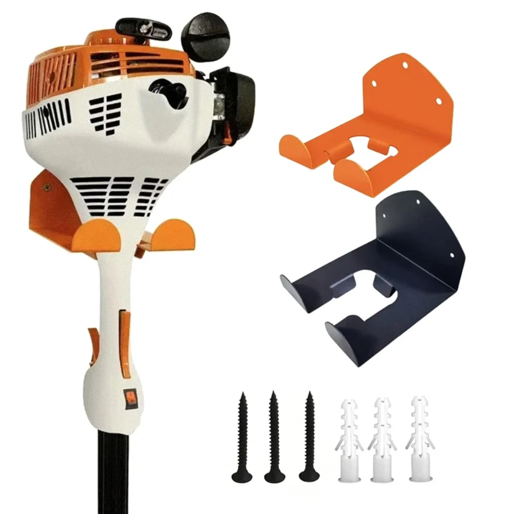 

1 Piece Wall Mounted Trimmer Rack Garden Power Tool Storage Hanger Heavy Duty Garage Chainsaw Lawn Mower Organizer Garden Tool