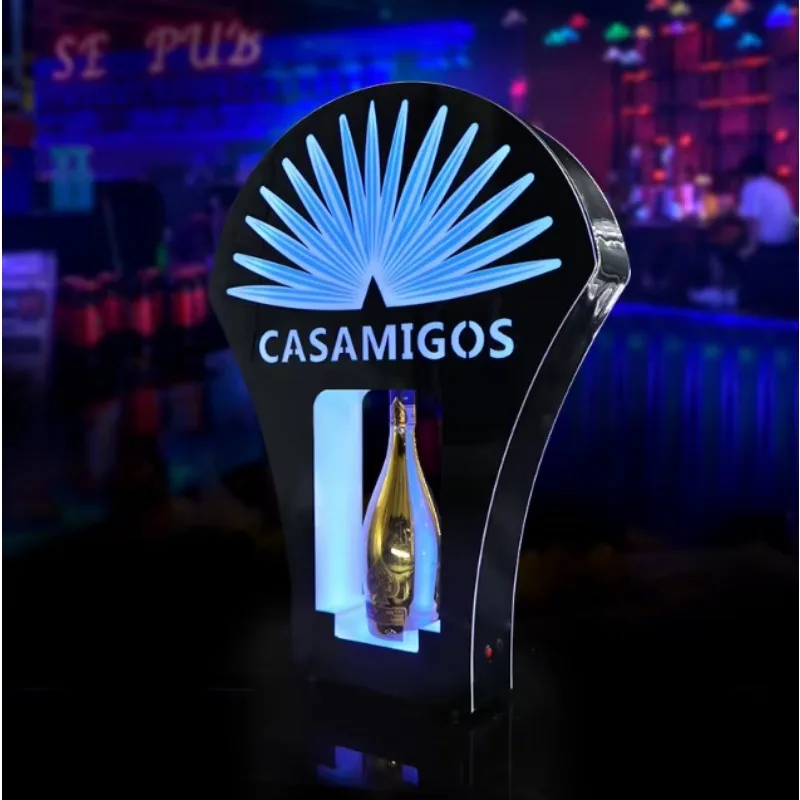 Premium Custom LED Liquor Display StandOEM Modern LED Acrylic CASAMIGOS Sign Glorifier Nightclub  Hotel Supplies For Flash