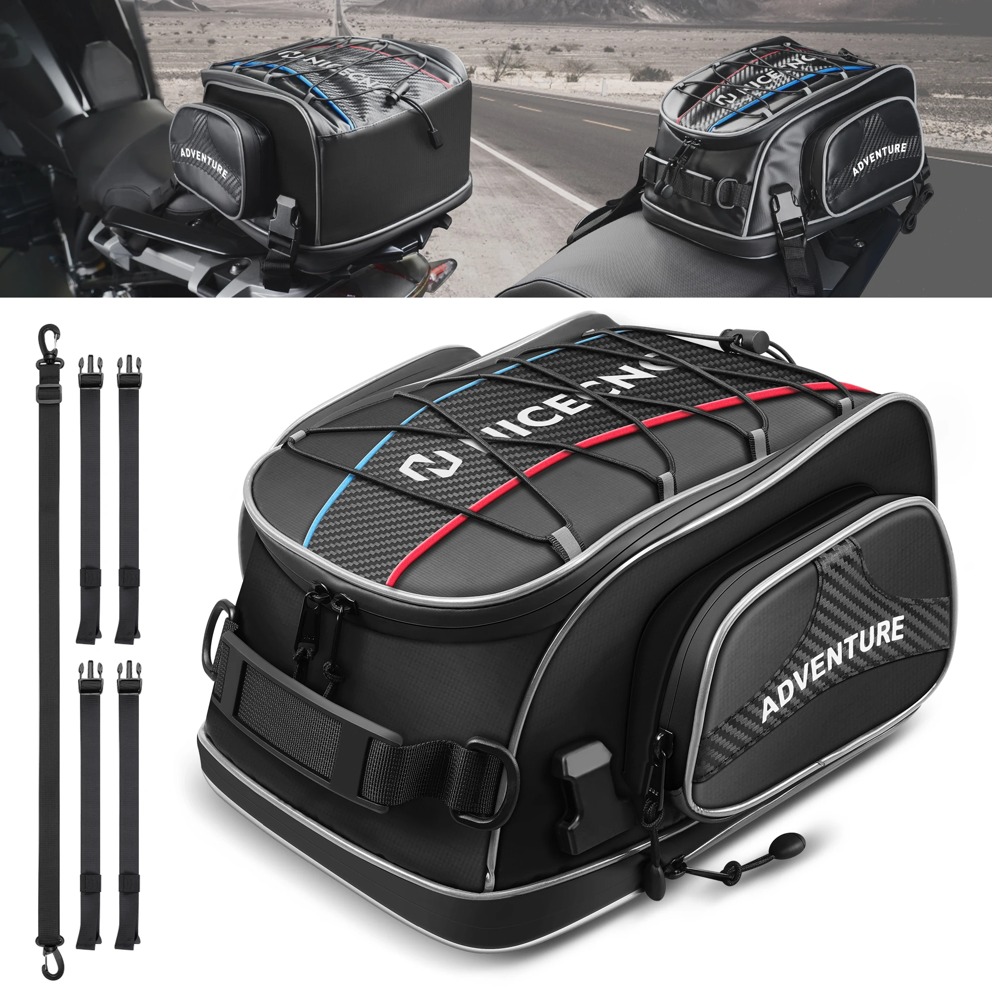 

NICECNC Motorcycle Bag Top Box for R1200GS R1250GS LC Advenutre Waterproof Large Capacity Motorbike Tailpack Multifunction Bag