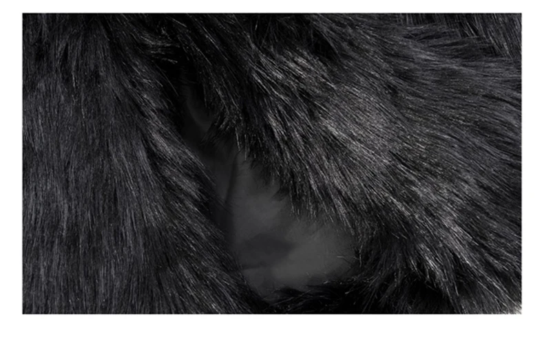 Lautaro Winter Cool Oversized Casual Soft Thick Warm Black Hariy Shaggy Faux Fur Coat Women Turn-down Collar Fluffy Jacket 2023