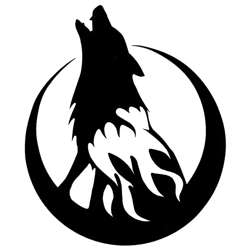 

Personality Creative Howling Wolf Moon Various Sizes/colors Car Sticker Vinyl Decal Motorcycle Decorative Accessories, 10cm