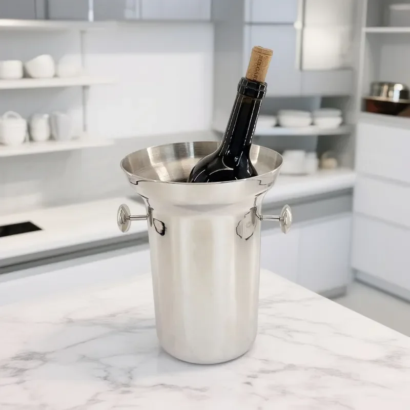 Nordic Stainless Steel Ice Bucket for Champagne Beer Red Wine Household Bar Party Drink Cooler High Quality Metal Wine
