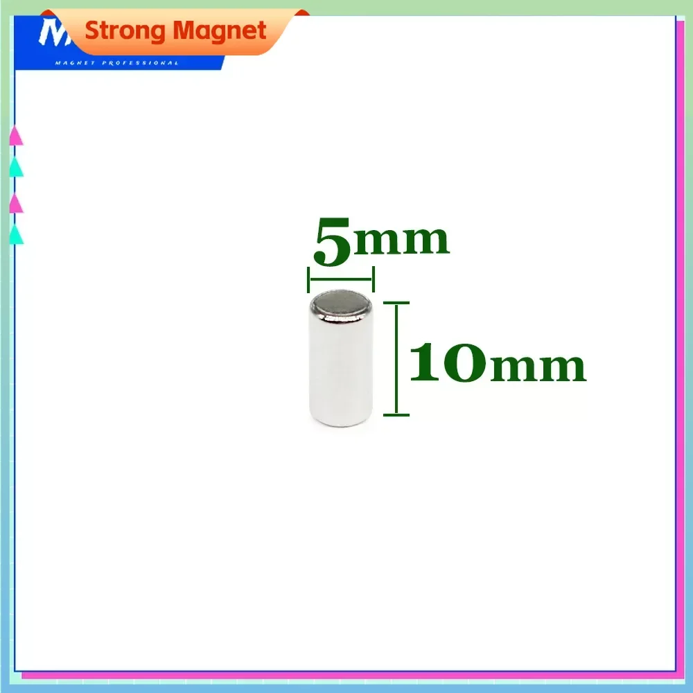 5x10 Small Neodymium Disc Magnets 5x10mm 5*10 Round Strong Cylinder Rare Earth Magnet 5mm x 10mm N35