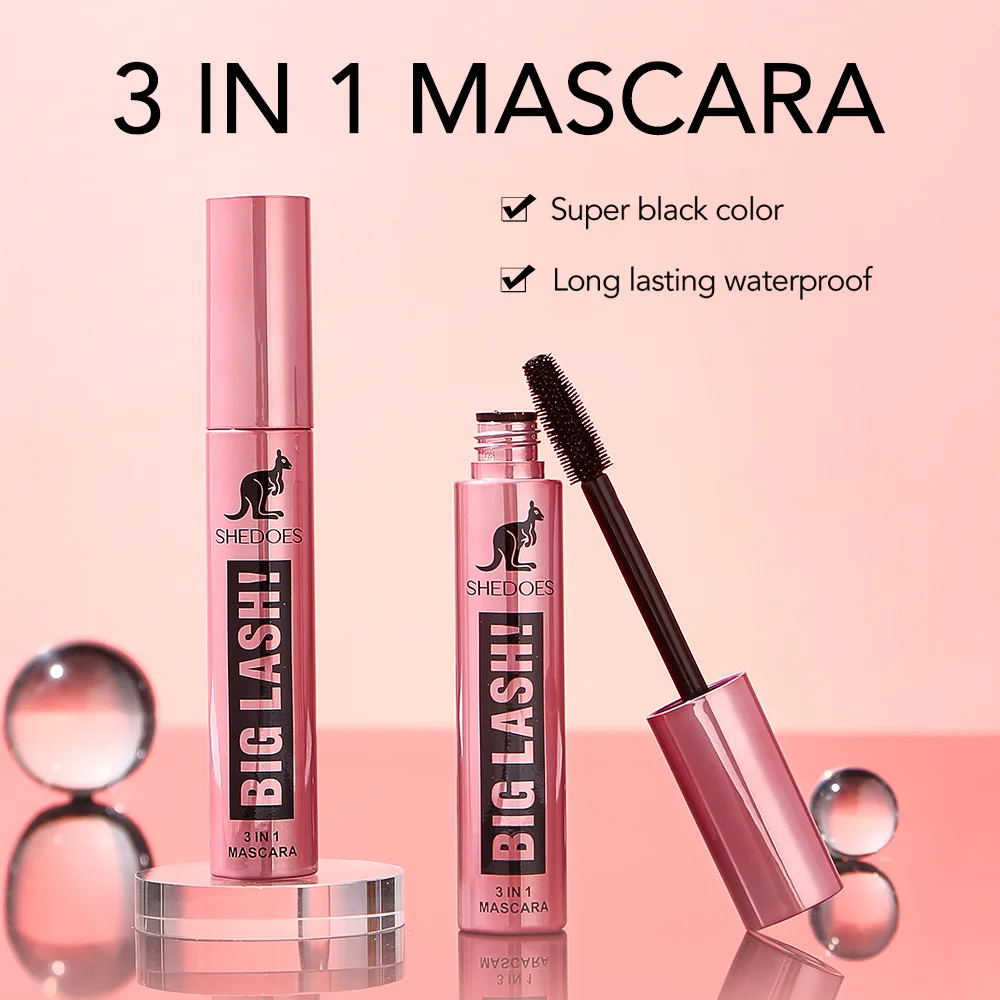 SHEDOES Kangaroo Mascara Waterproof and Sweat Resistant Thick Stretch and Curl Long-lasting Big Eye 4D Mascara Makeup