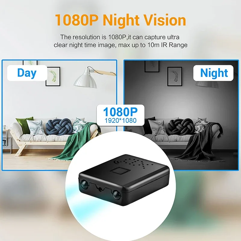 Xiaomi-Mini caméra de surveillance IP WiFi HD 1080p, dispositif de sécurité sans fil, avec vision nocturne et détection de mouvement