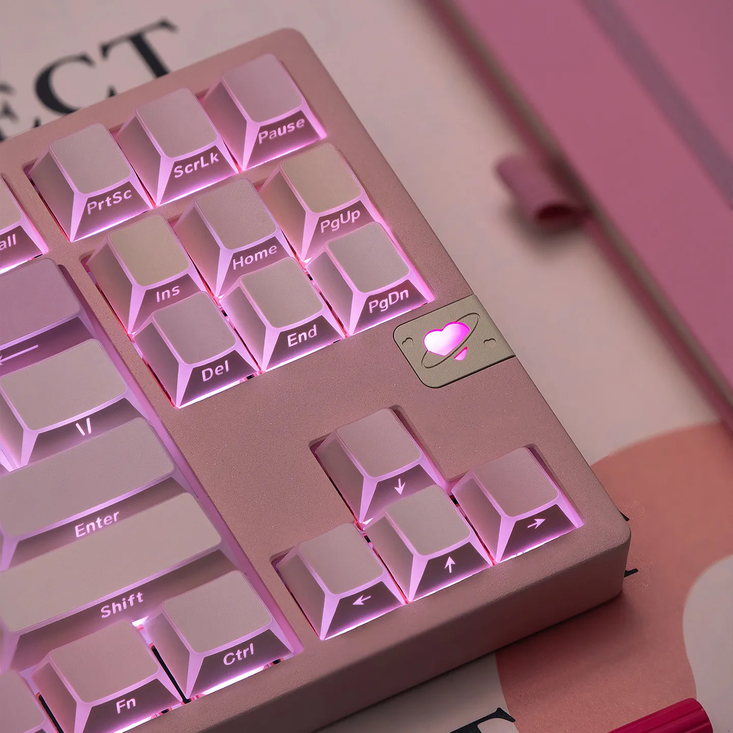 131 Keys Folding Keycap Water Chestnut Keycap Side Light Transmission PBT Sublimation Cherry Key Cap Mechanical Keyboard Wooting