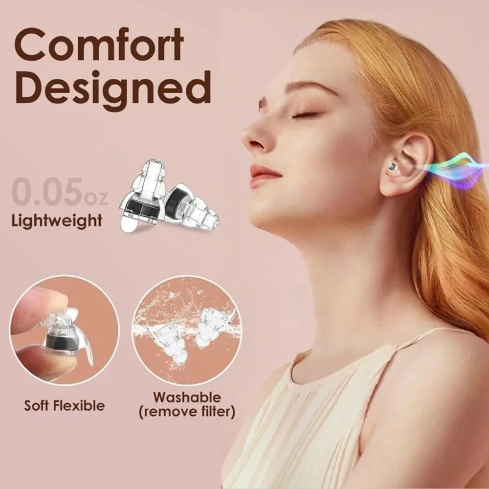 1 Pair Music Soft Silicone Ear Plugs Professional Grade Noise Reduction Ear Protection Comfortable Fit Noise Reduction Bar