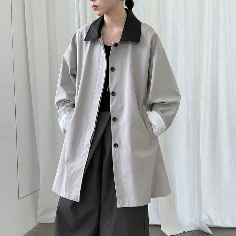 

Autumn 2025 new casual loose windbreaker long sleeve trench coat women