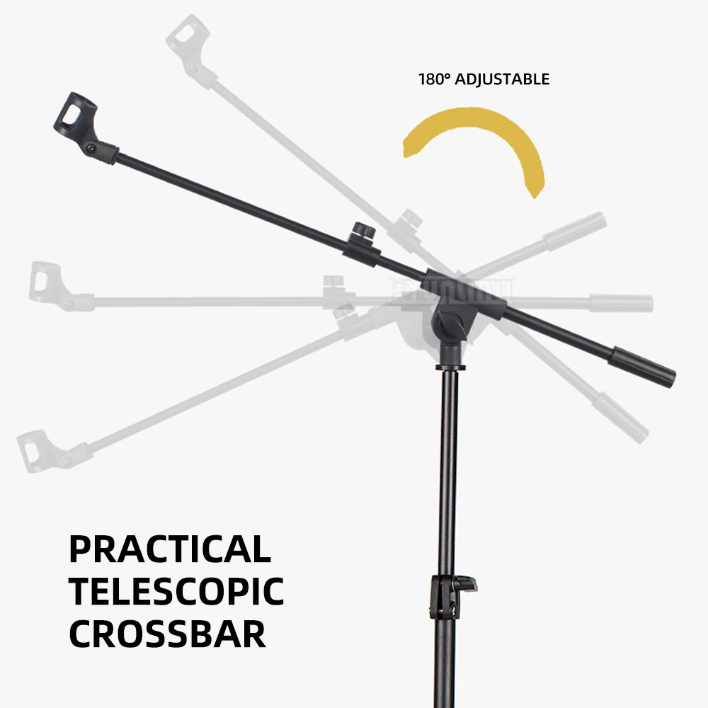 Microphone three-legged floor microphone stand Outdoor stage metal telescopic tripod