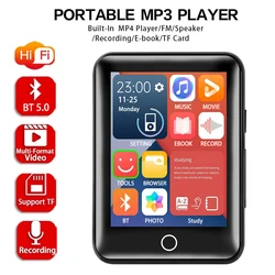 4G 2.5 Inch Full Screen MP3 MP4 Walkman Mini Bluetooth Portable Music Player HIFI Sound Touch Screen Multifunctional Players