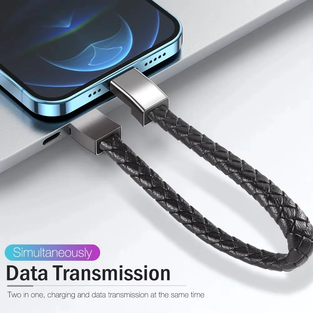 Bracelet USB Charging Cable Outdoor Portable Leather Mini Micro USB C Charger Data Cable For iPhone Samsung HUAWEI Xiaomi