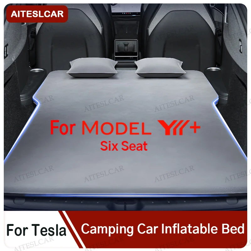 Car Travel Bed For Tesla Model Y L/ Y Juniper 2026 2025 Inflatable Air Mattress Outdoor Camping Inflatable Special Suede Fabric