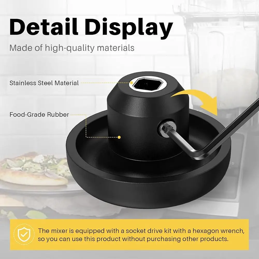 1Set Mushroom Head Connector Blender Drive Socket Black Universal Blender Spare Parts for Vitamix Blender with Wrench Screw