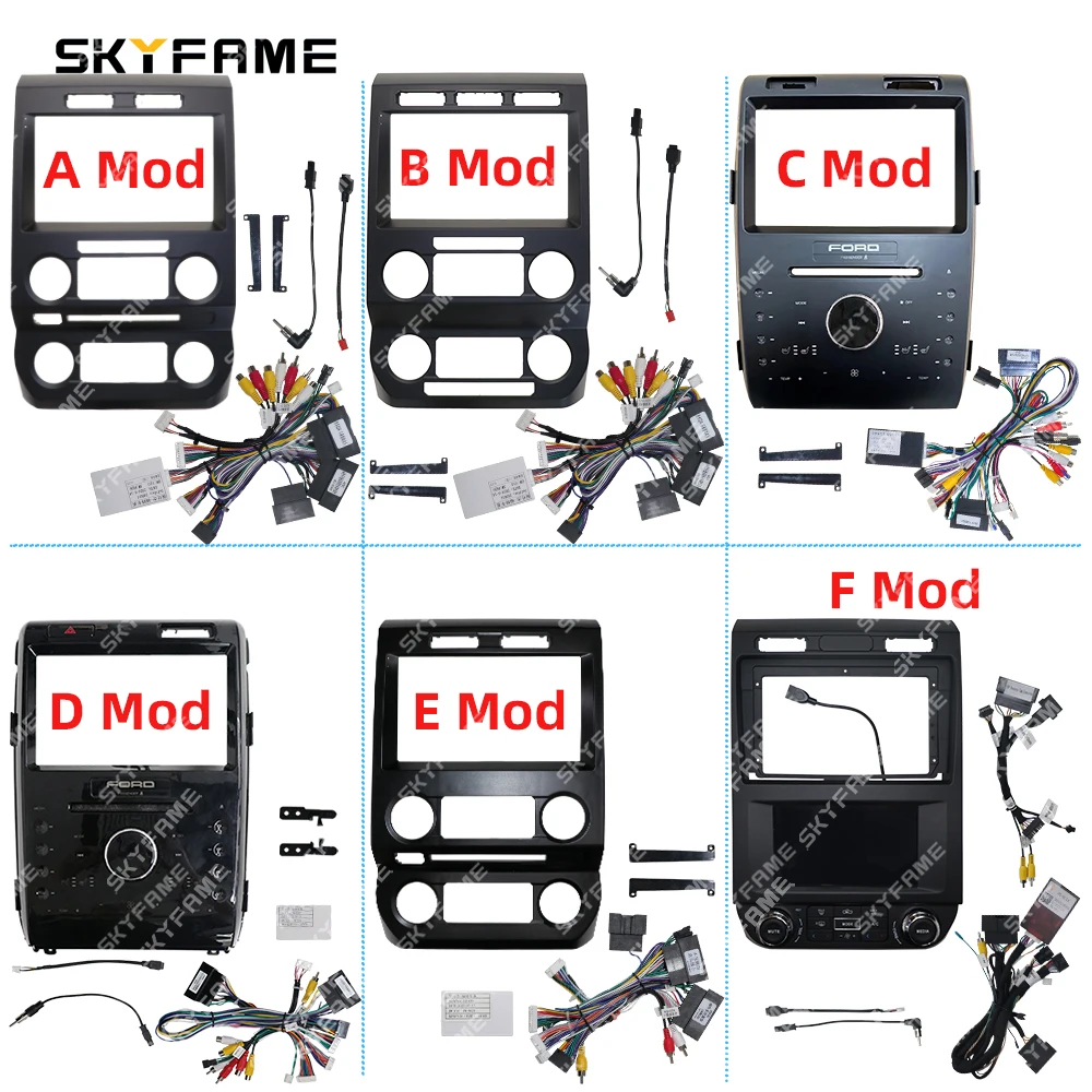 SKYFAME Car Frame Fascia Adapter Canbus Box Decoder Android Radio Dash Fitting Panel Kit For Ford F150 F250 Raptor