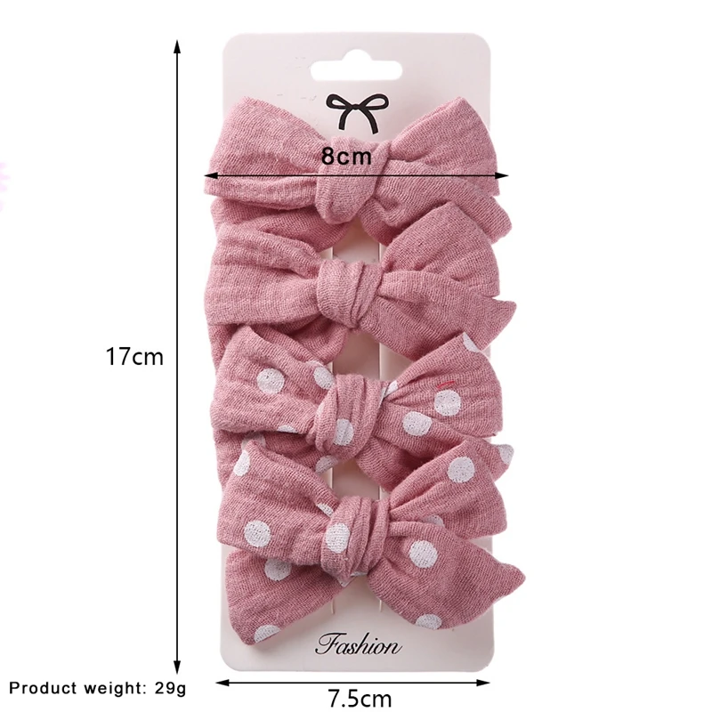 Zestaw 4 kokardek do włosów dla dziewczynek Śliczne spinki do włosów Akcesoria dla małych dzieci i dziewczynek Dziecięce kokardki do włosów