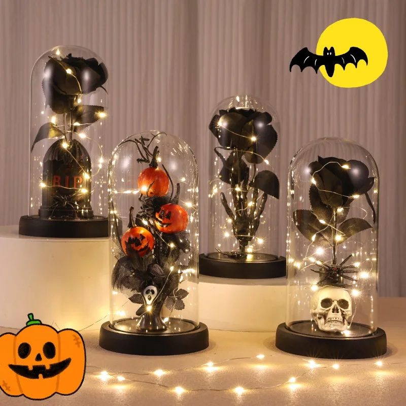 Halloween Floor Lamps Gift Art Decoration Landscape Glass Cover Luminous Ghost Festival Prop Arrangement Atmosphere Table Lights