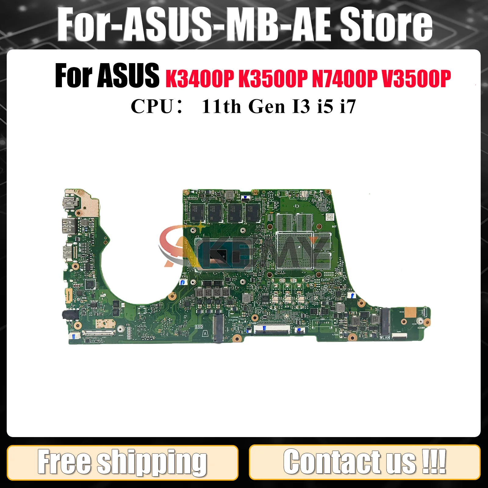 

X7400PA Laptop Motherboard For ASUS X7400PC K3400P X7400P X7400PE V3400P N7400P K3500P V3500P Mainboard With 11th Gen I3 i5 i7