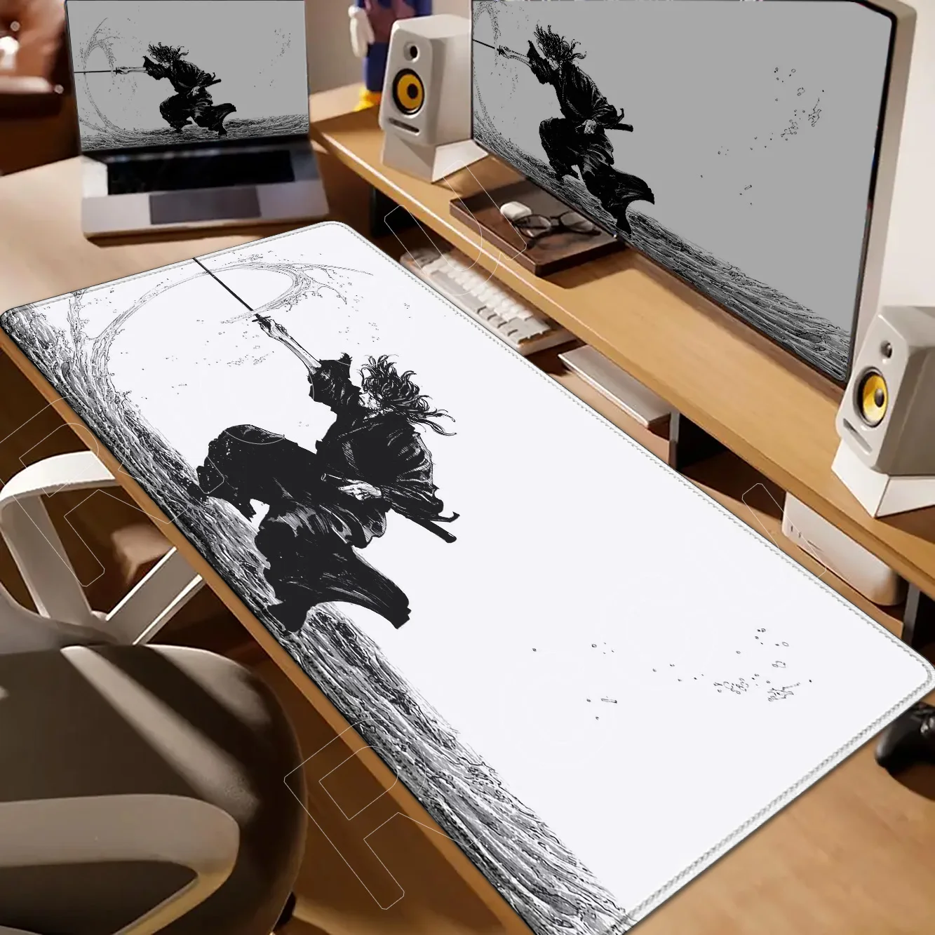 Xxl bande dessinée tapis de souris PC Gamer tapis ordinateur accessoires de jeu samouraï tapis de souris ordinateur portable Wanderer Miyamoto Musashi tapis de bureau