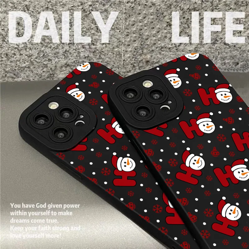 عيد الميلاد ثلج نمط بولي TPU جراب هاتف ل Xiaomi 14T برو 13 12 11 لايت 5G 15 14 13T 12T للصدمات الحلوى لينة غطاء سيليكون
