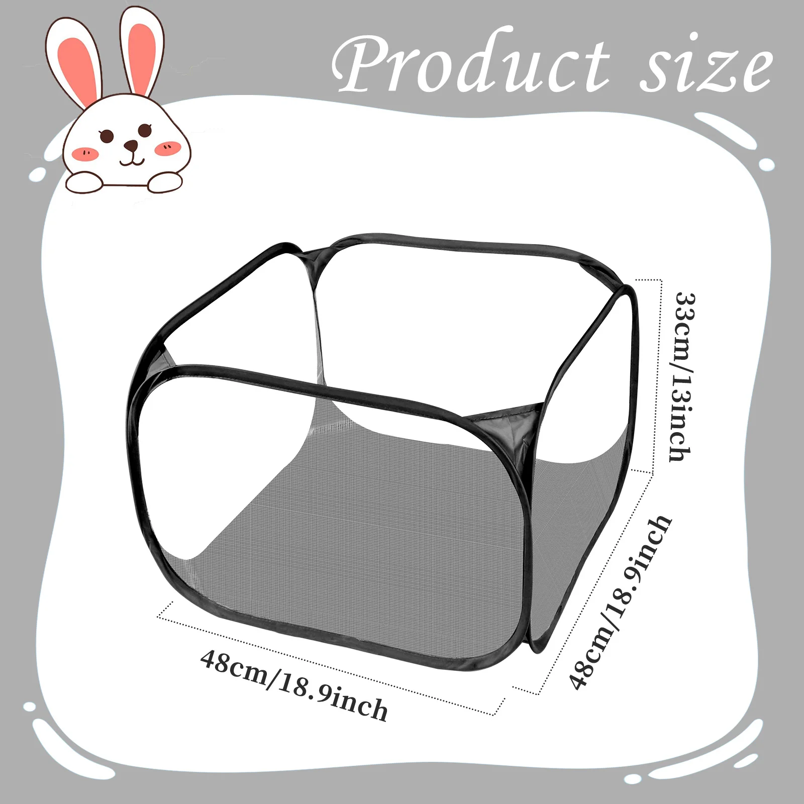 Foldable Quadrilateral Animal Enclosure - Mesh Design for Ventilation and Breathability, Suitable for Rabbits, Cats, and Chicks.
