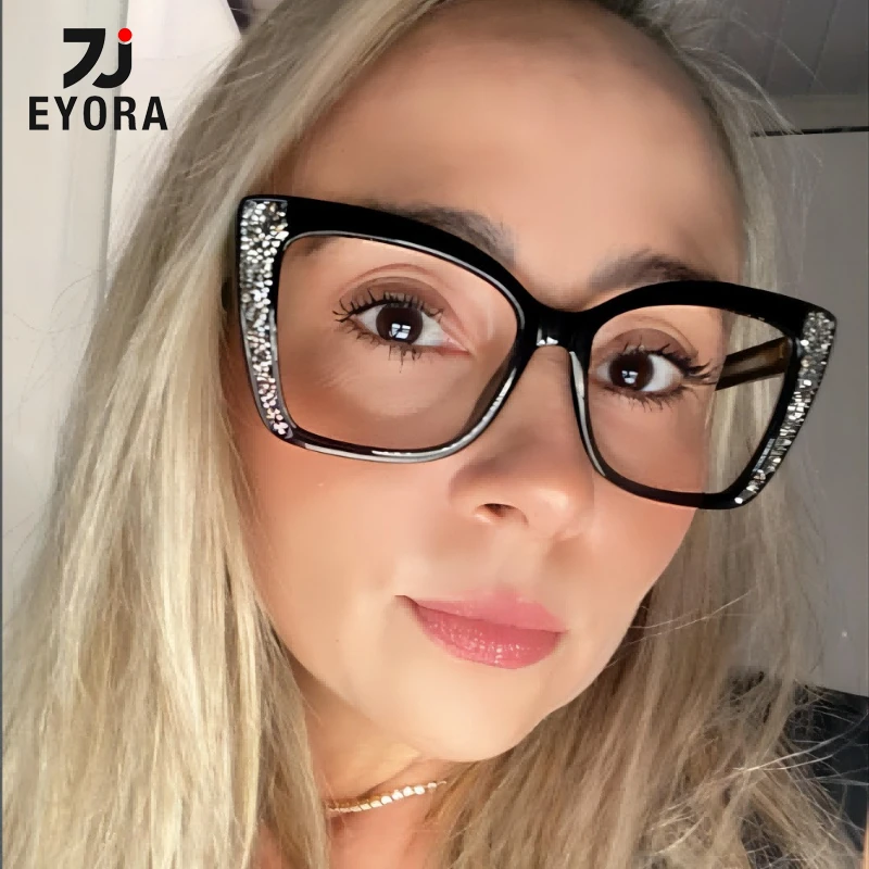 

EYORA универсальные квадратные модные женские очки для чтения с защитой от синего света, очки для близорукости, фотохромные очки по рецепту