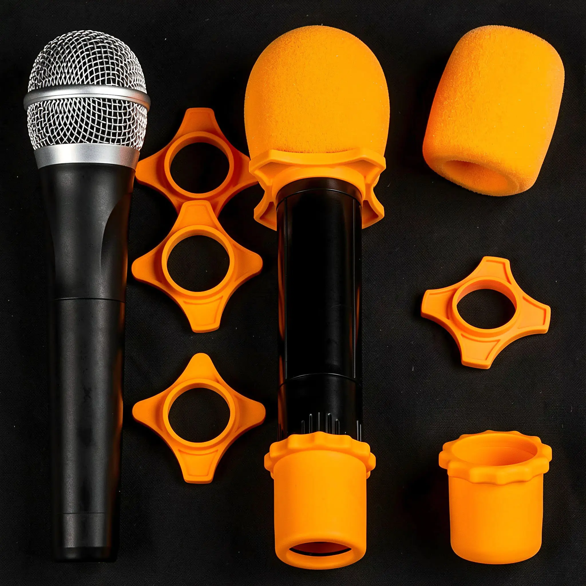 Microphone Storage Box Large Capacity Anti-Shock Mic Case Sponge Padding Zipper Closure Protective Storage Case for Accessories