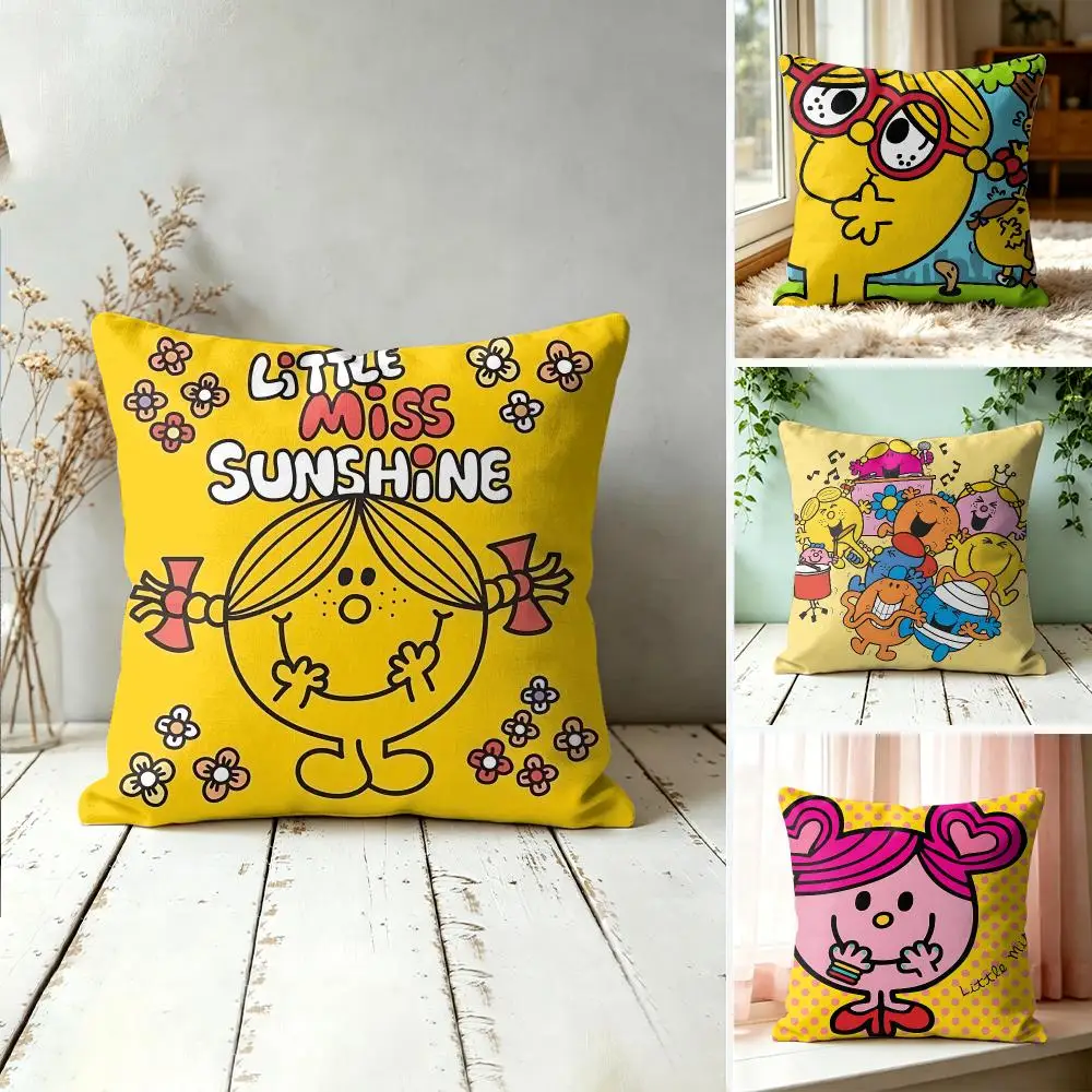 Mr M-Men And Little Miss Cushion Cover Square Decorative Throw Pillow 40x40cm For Sofa Bedroom Living Room Home Decor