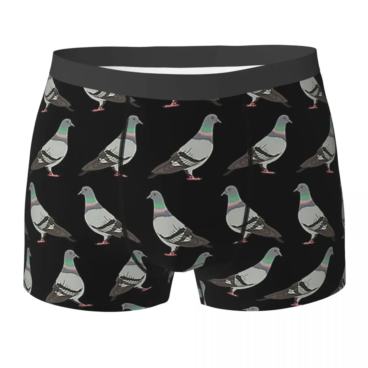 

Boxer Underpants Shorts Pigeon Walk 2020, Black Background Panties Male Soft Underwear for Homme Man Boyfriend Gifts