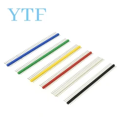 10PCS/LOT 40Pin 1x40Β Colorful Single Row Male 2.54MM Breakable Pin Header Connector Strip Pin For Diy Kit