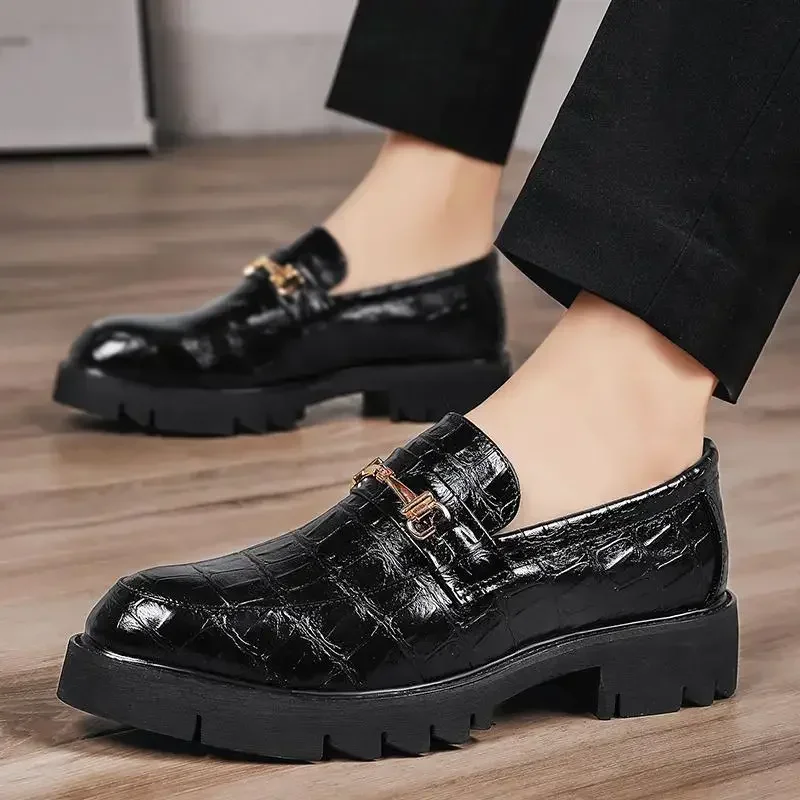 

Sports Style Men's Shoes Party Moccasins New Casual Leather Shoes Men's Korean-Style Boys Wedding