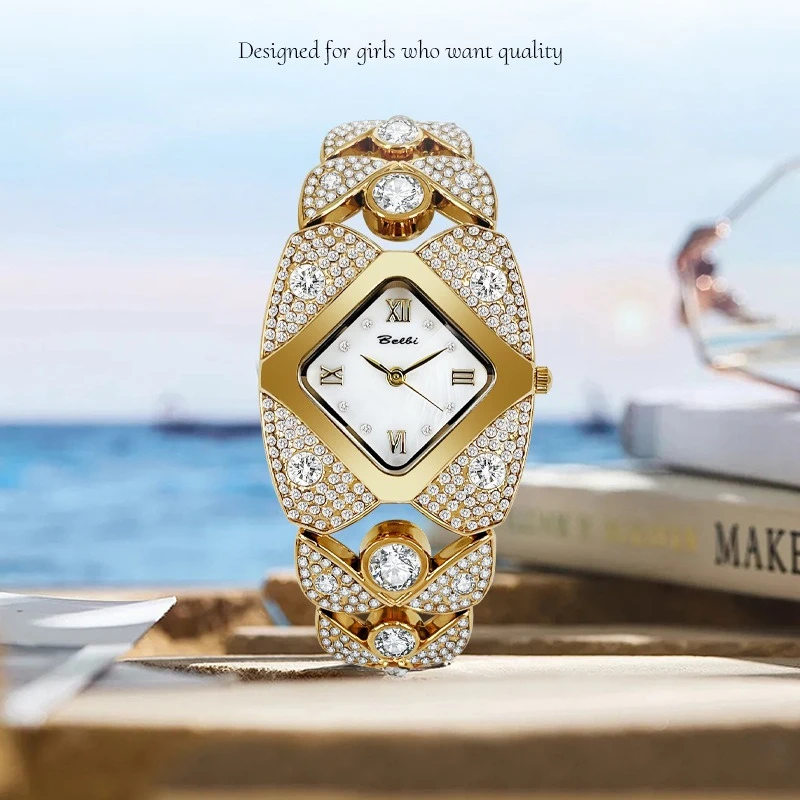 

New Luxury Automatic Brand Diamond-encrusted Fashion Ladies Watch Student Classic Trend Waterproof Quartz Watch Birthday Gift
